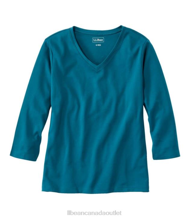 Clothing Deep Turquoise H8XZ6390 V-Neck Women L.L.Bean
