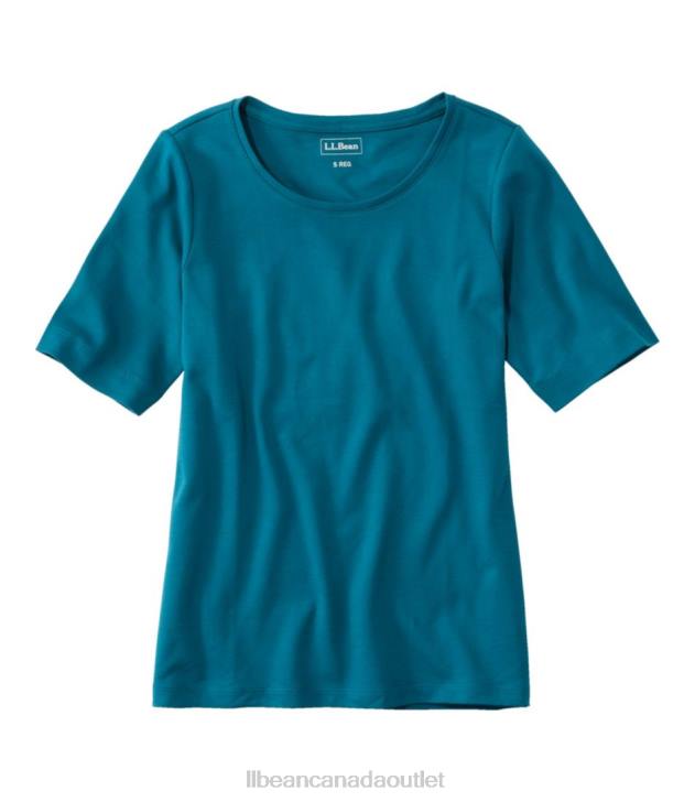 Clothing Deep Turquoise H8XZ6392 Jewelneck Tee Women L.L.Bean