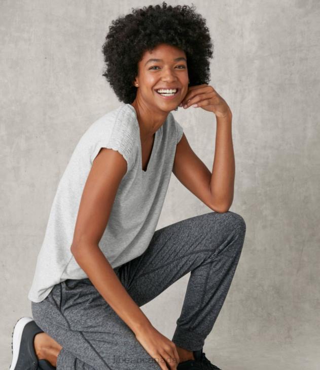 Clothing Light Gray Heather H8XZ6427 Beyond Soft V-Neck Tee Women L.L.Bean