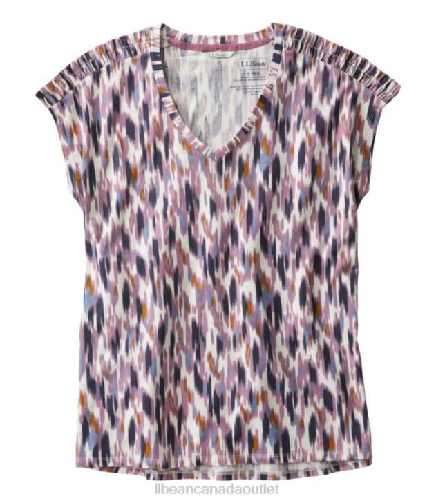 Clothing Light Mauve Crosshatch H8XZ306 Beyond Soft V-Neck Tee Women L.L.Bean