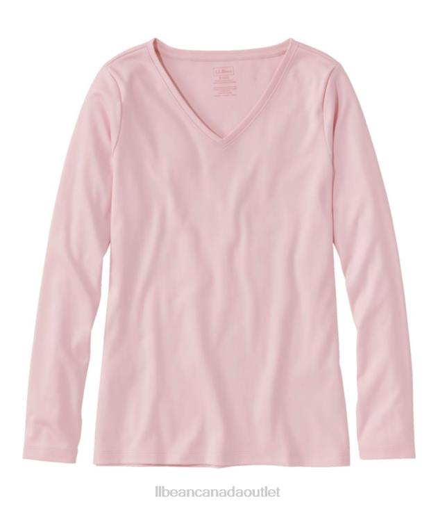 Clothing Pale Rose H8XZ67 Pima Cotton Shaped V-Neck Women L.L.Bean