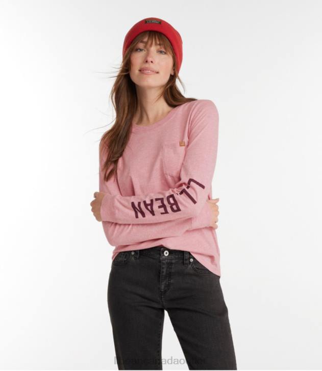 Clothing Rose Wash Heather Mountain Medallion H8XZ7007 Washed Cotton Pocket Tee Women L.L.Bean