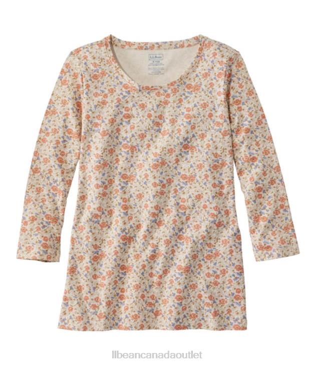 Clothing Sailcloth Floral H8XZ222 Pima Cotton Shaped Jewelneck Tee Women L.L.Bean