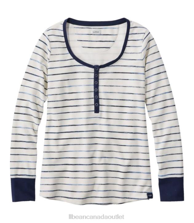 Clothing Sailcloth Painterly Stripe H8XZ3041 Unshrinkable Mini-Waffle Tee Women L.L.Bean