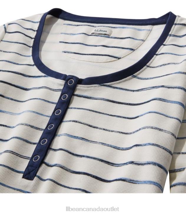 Clothing Sailcloth Painterly Stripe H8XZ3041 Unshrinkable Mini-Waffle Tee Women L.L.Bean
