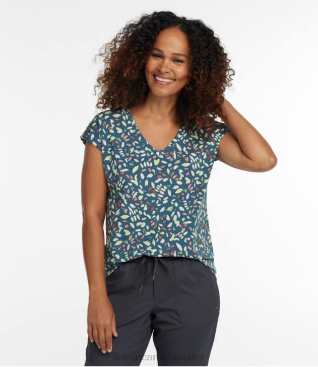 Clothing Storm Teal Abstract H8XZ3193 Beyond Soft V-Neck Tee Women L.L.Bean