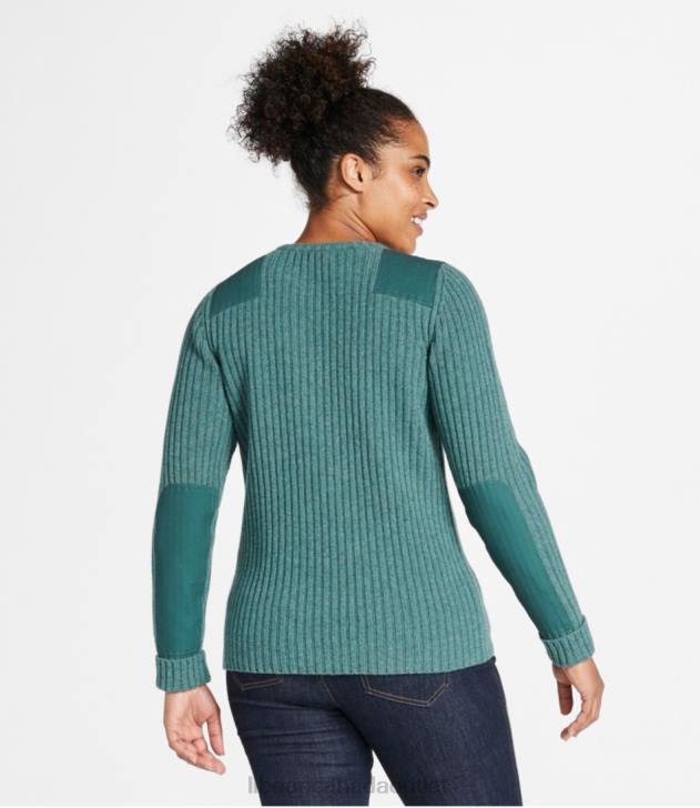 Outdoor Equipment Soft Spruce Heather H8XZ540 Commando Crewneck Sweater Women L.L.Bean