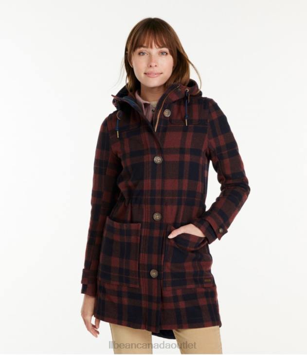 Outerwear Canyon Rust Plaid H8XZ933 West End Wool Coat Women L.L.Bean