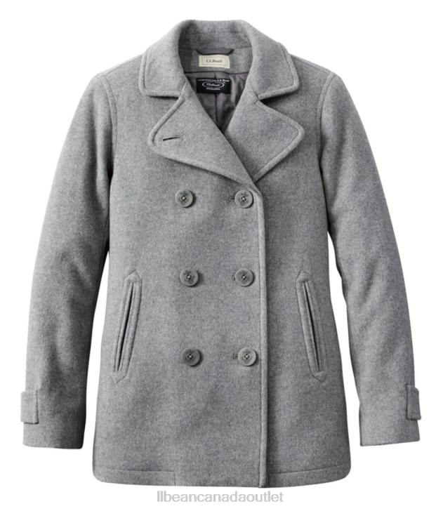 Outerwear Light Gray Heather H8XZ3651 Classic Lambswool Peacoat Women L.L.Bean