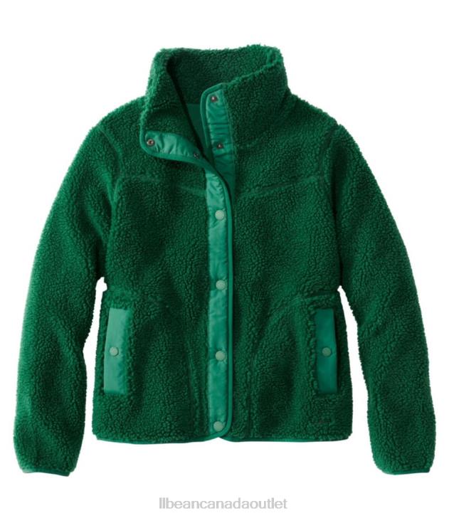 Outerwear Emerald Spruce H8XZ3593 Sherpa Fleece Jacket Women L.L.Bean