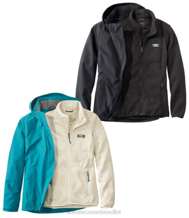 Outerwear Carbon Navy/Ocean Blue H8XZ5078 Sweater Fleece 3-in-1 Jacket Women L.L.Bean