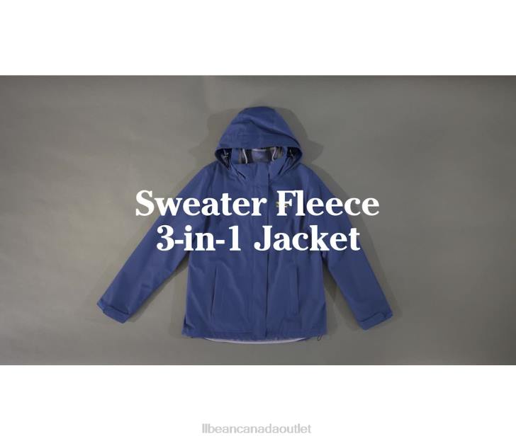 Outerwear Carbon Navy/Ocean Blue H8XZ5078 Sweater Fleece 3-in-1 Jacket Women L.L.Bean