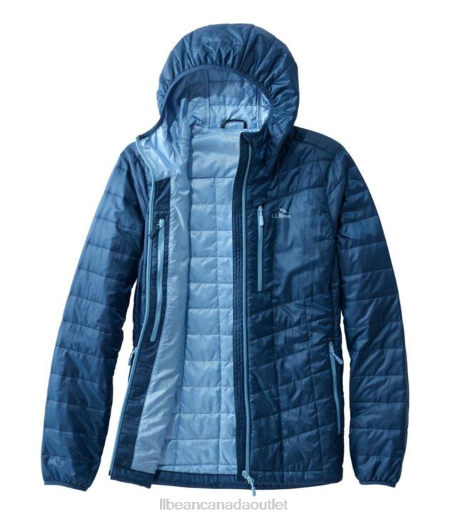 Outerwear Foggy Blue/Pale Sky Blue H8XZ824 PrimaLoft Packaway Hooded Jacket Women L.L.Bean