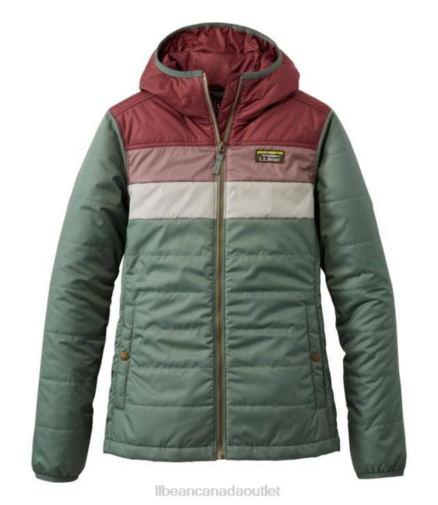 Outerwear Rosewood/Sea Green H8XZ5098 Mountain Classic Puffer Hooded Jacket Women L.L.Bean