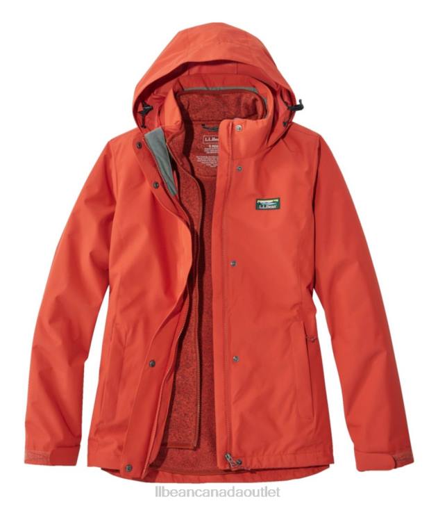 Outerwear Rust Orange/Dark Russet H8XZ840 Sweater Fleece 3-in-1 Jacket Women L.L.Bean