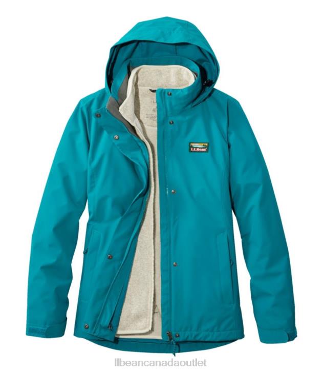 Outerwear True Teal/Sailcloth H8XZ3606 Sweater Fleece 3-in-1 Jacket Women L.L.Bean
