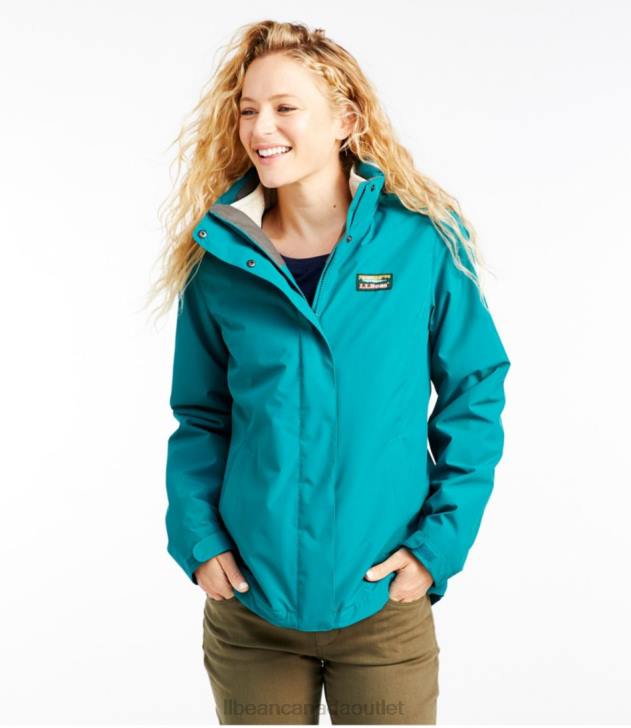 Outerwear True Teal/Sailcloth H8XZ3606 Sweater Fleece 3-in-1 Jacket Women L.L.Bean