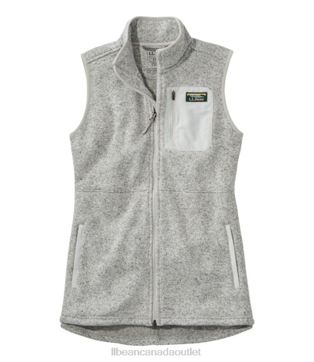 Outerwear Pewter H8XZ409 Sweater Fleece Long Vest Women L.L.Bean